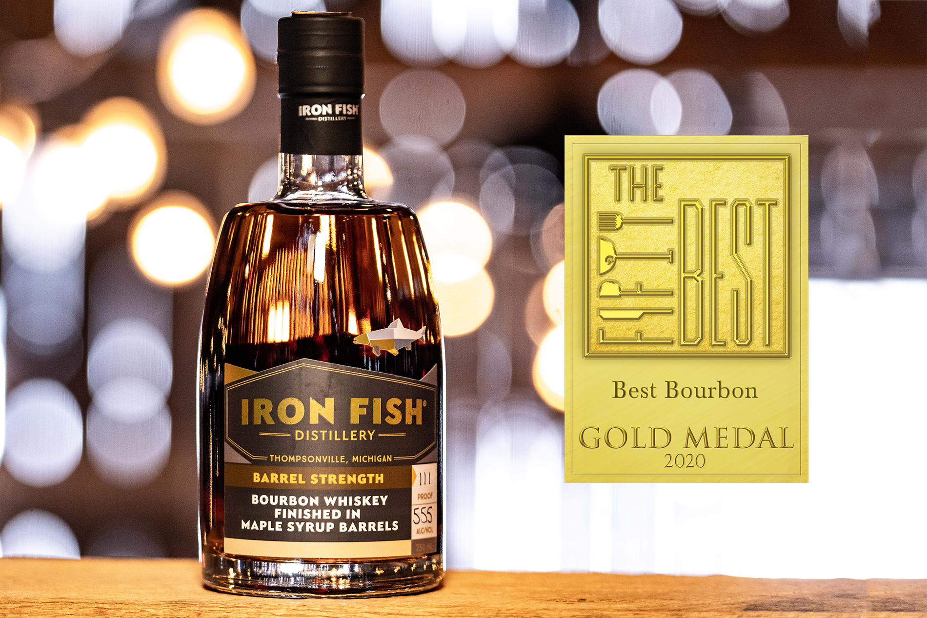 Barrel Strength Bourbon Whiskey Finished in Maple Syrup Barrels Iron