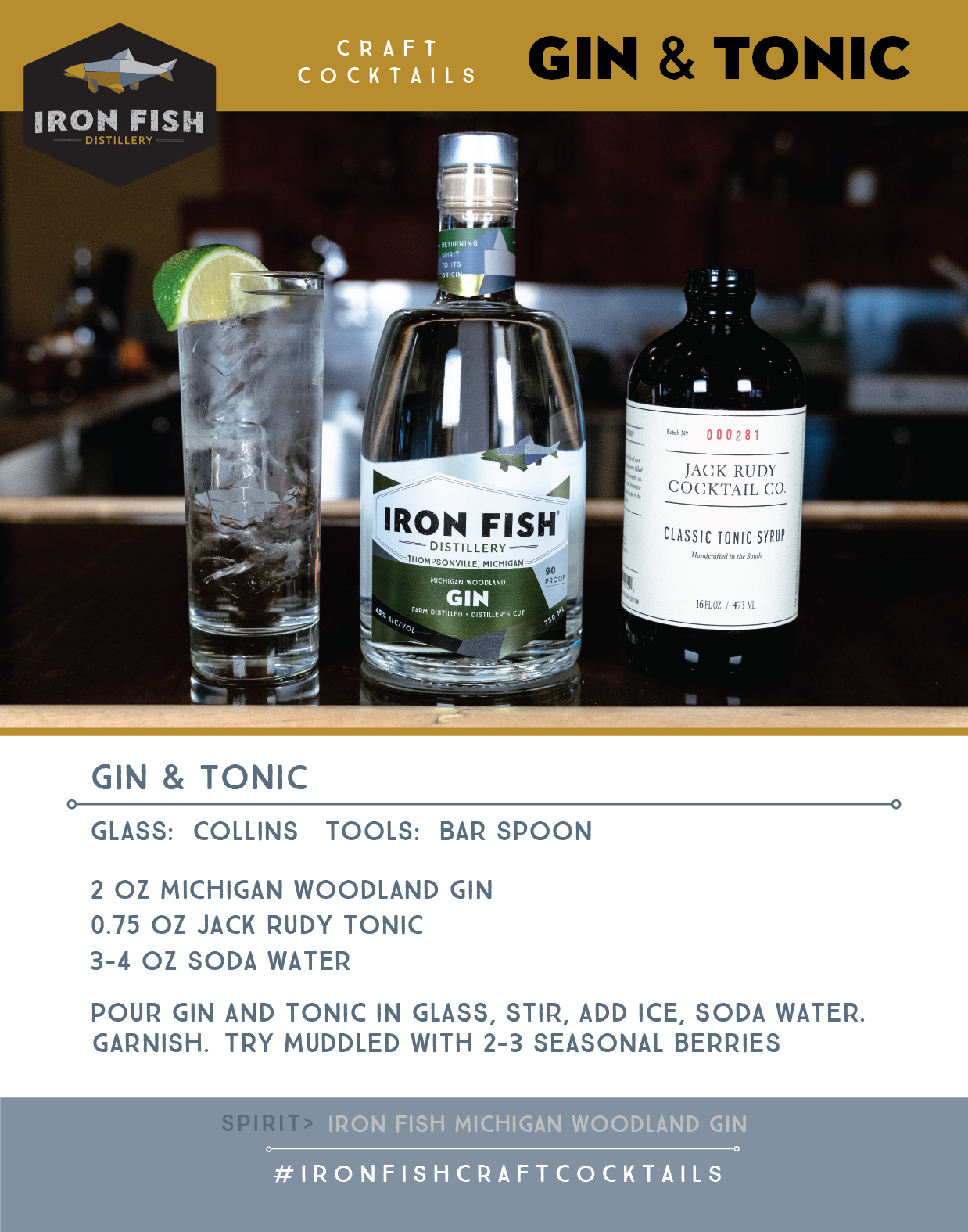 Gin & Tonic Iron Fish Distillery